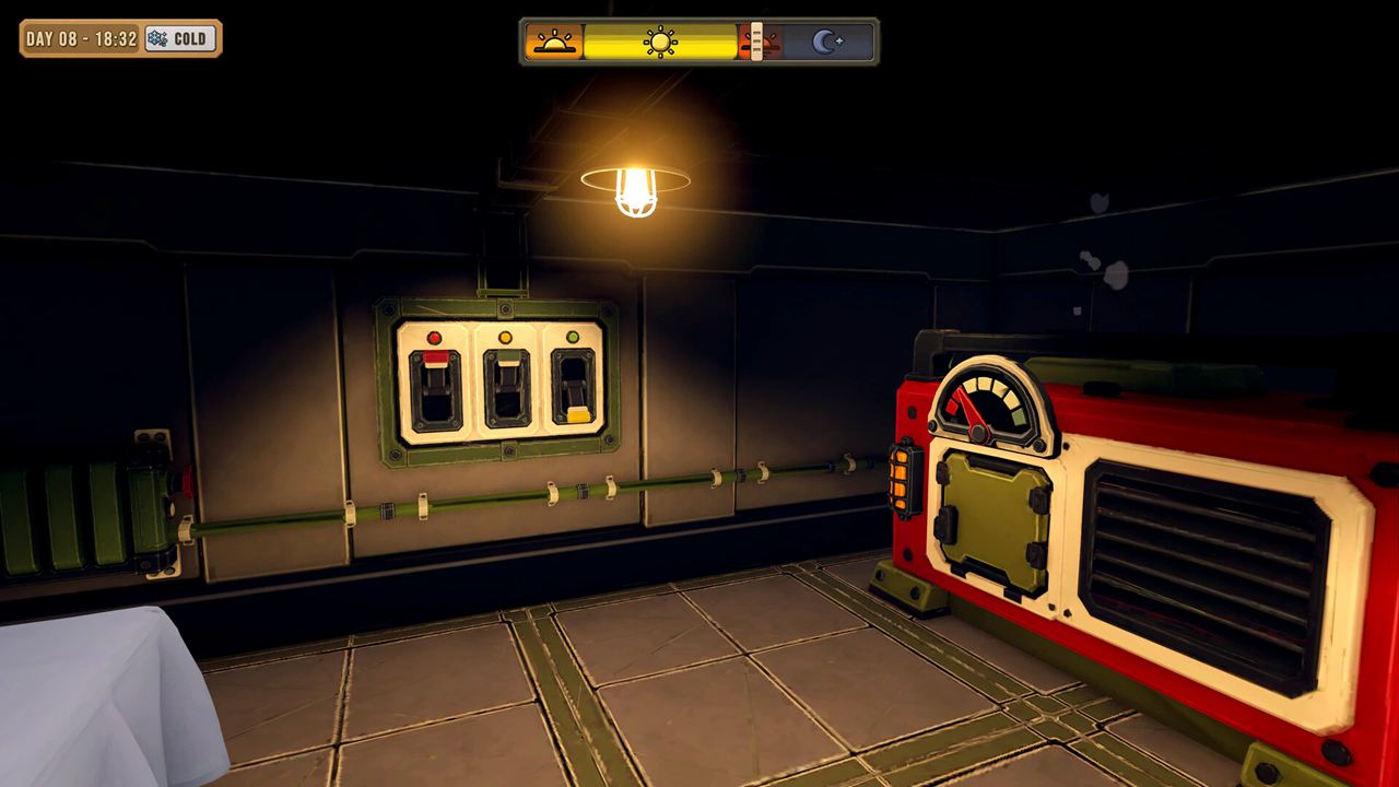The bunker generator and its switches.